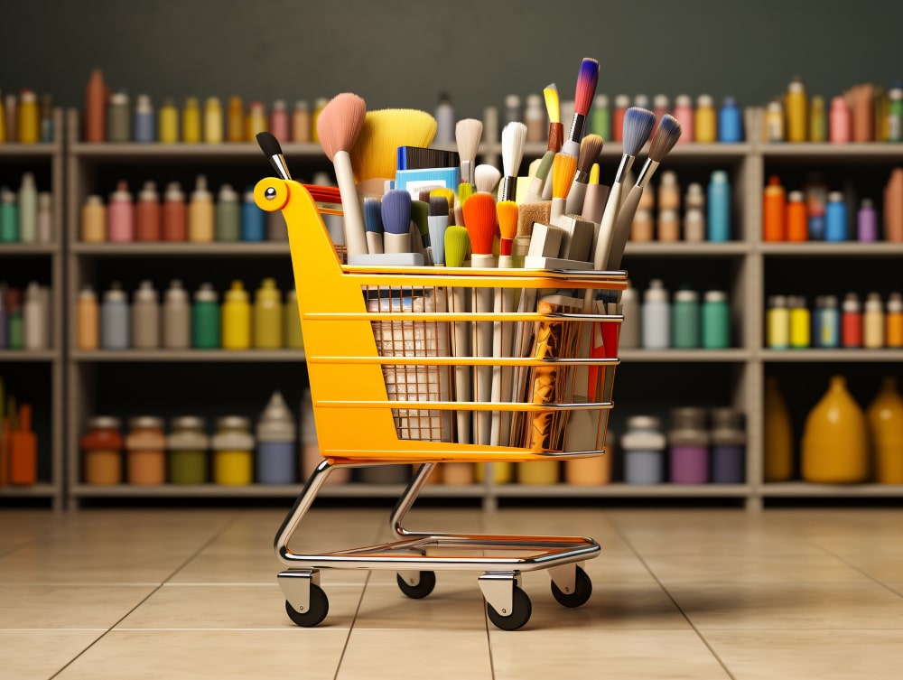 Modern office desk setup